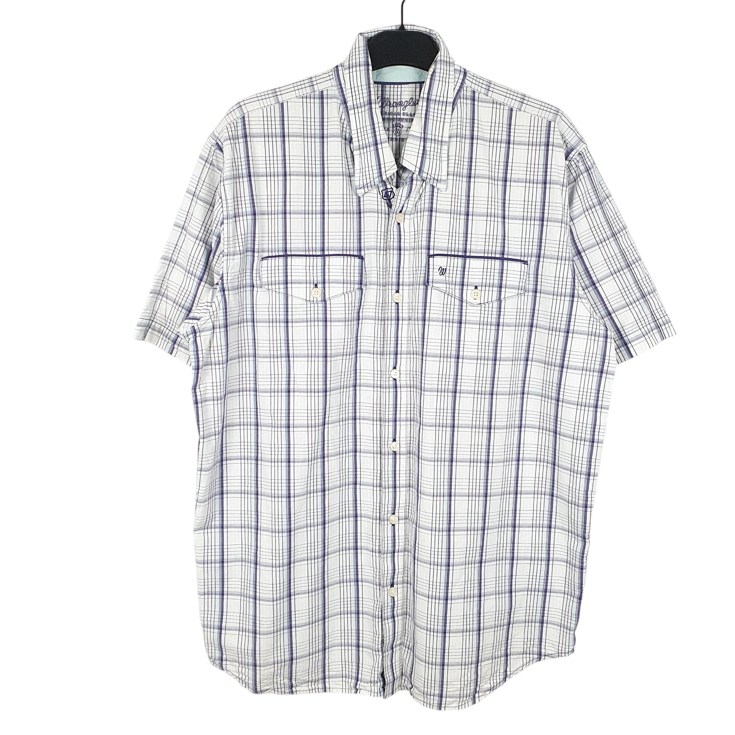 Mens White Wrangler  Short Sleeve Shirt