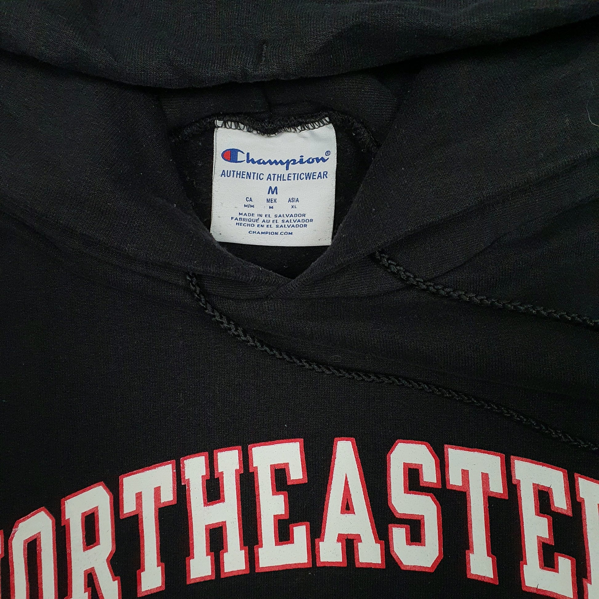 Mens Black Champion Northeastern University Hoodie Jumper