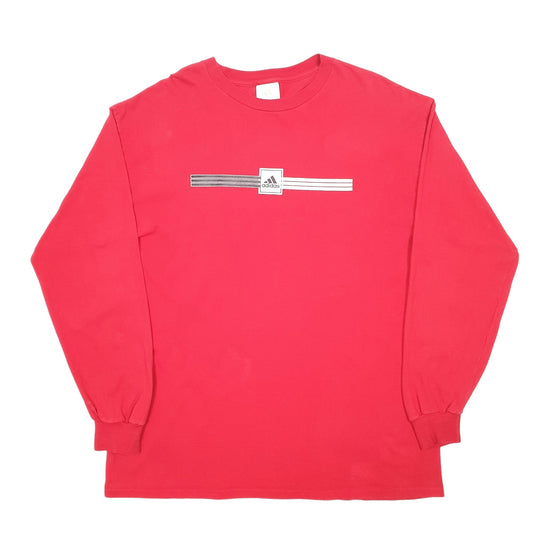 Mens Red Adidas Long Sleeve T Shirt