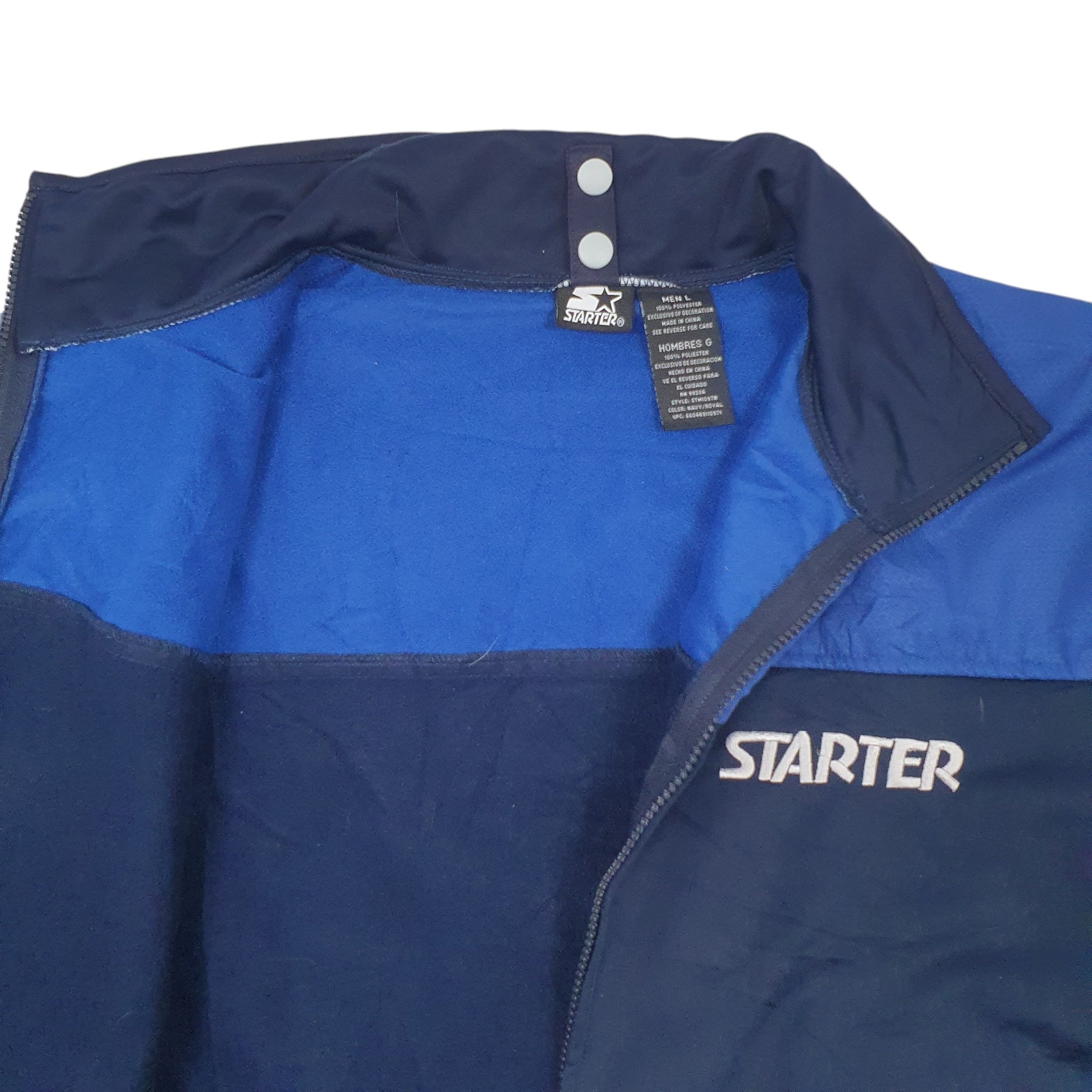 Mens Blue Starter  Quarter Zip Coat