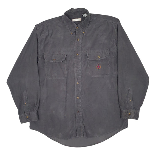 Mens Grey Bugle Boy Company Corduroy Long Sleeve Shirt