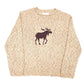 Womens Beige Coldwater Creek Moose Knit Vintage Crewneck Jumper