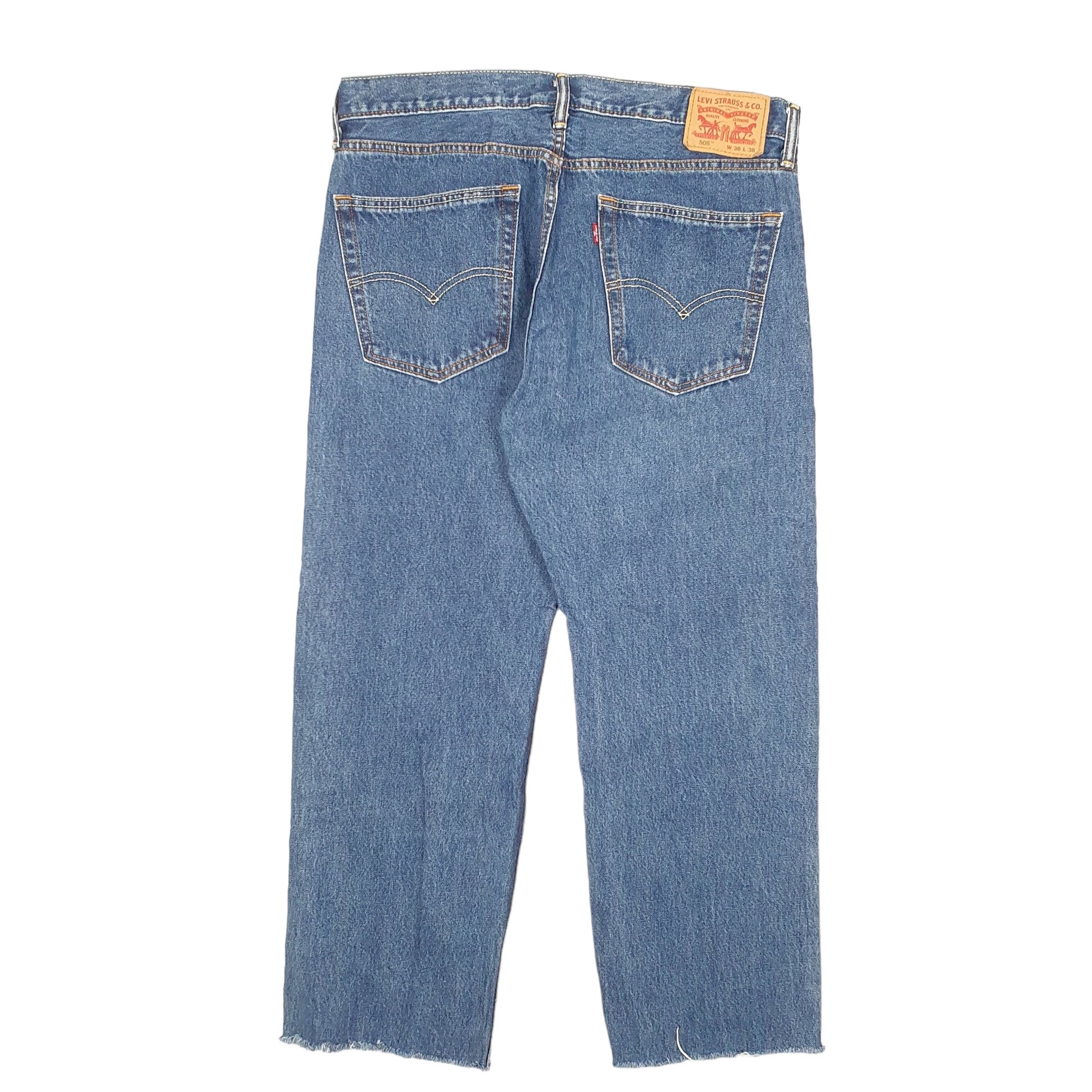 Mens Blue Levis Cut Offs 505 JeansW36 L29