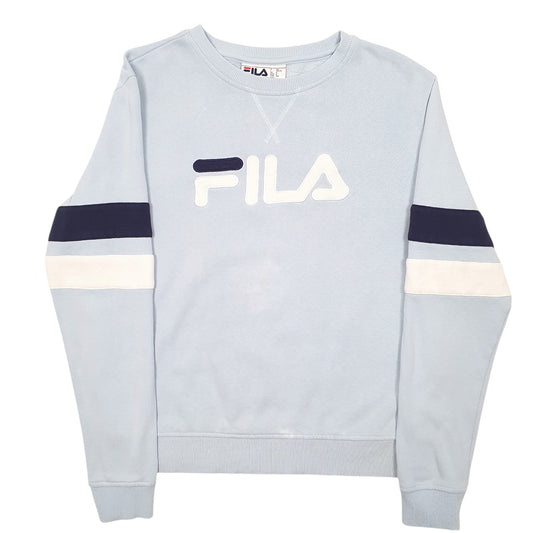 Womens Blue Fila Spellout Crewneck Jumper