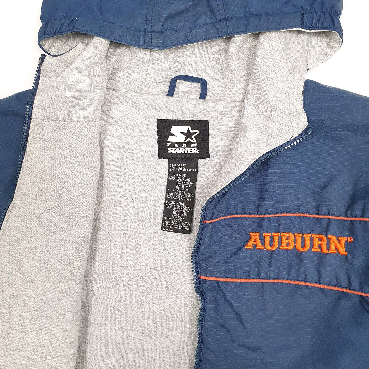 Mens Navy Starter Vintage 1990s Auburn University Windbreaker  Coat