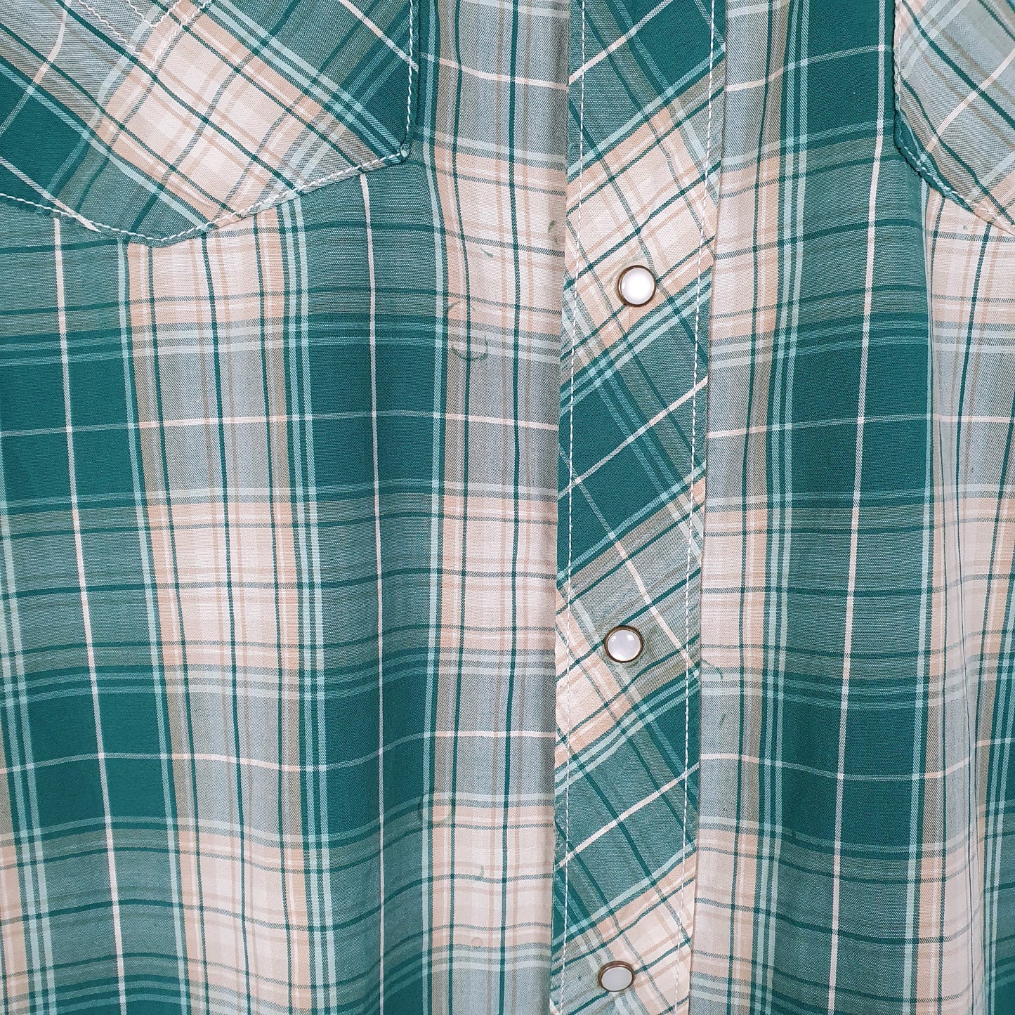 Mens Green Levis Western Cowboy Pearl Snap Short Sleeve Shirt