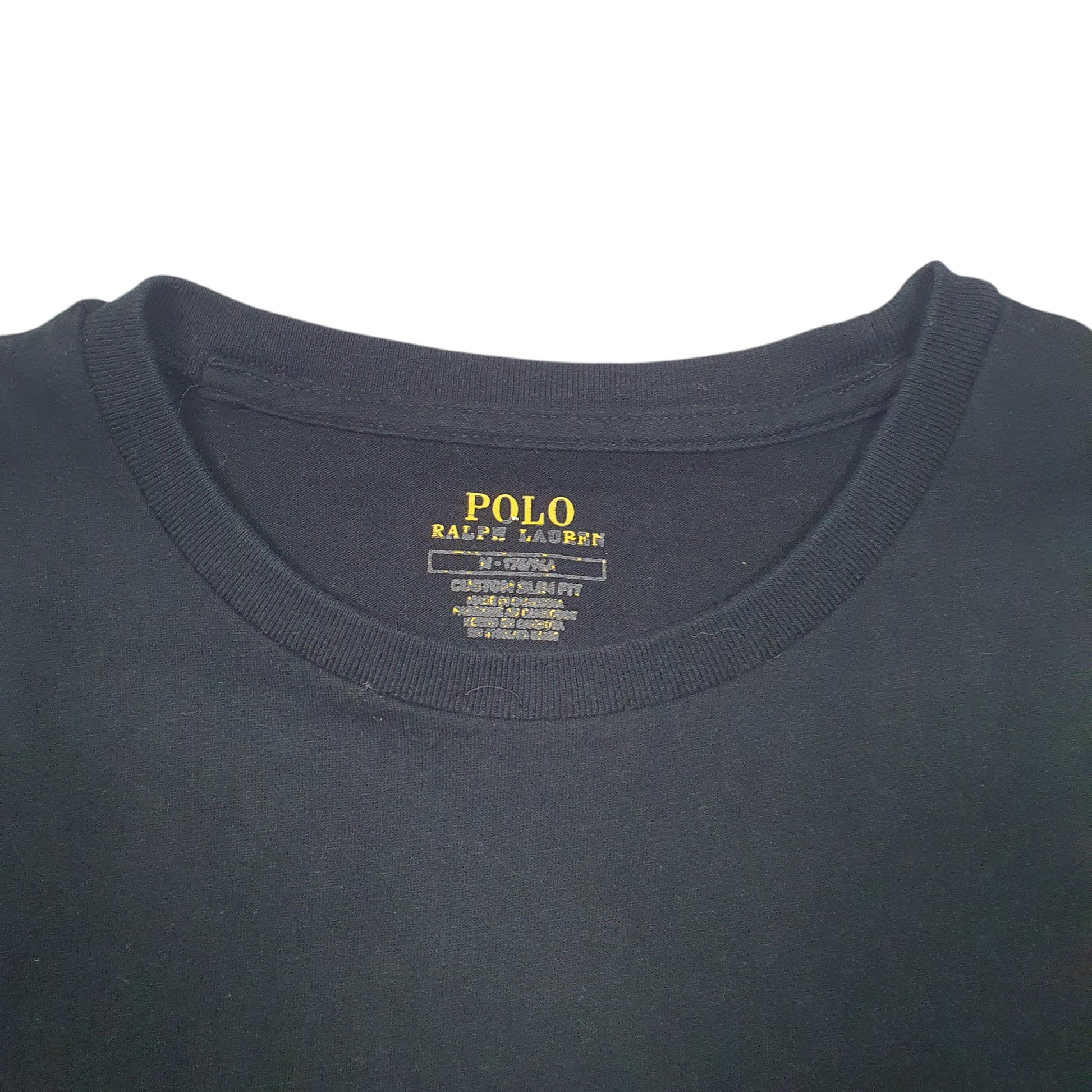 Mens Black Polo Ralph Lauren Custom Slim Fit Short Sleeve T Shirt