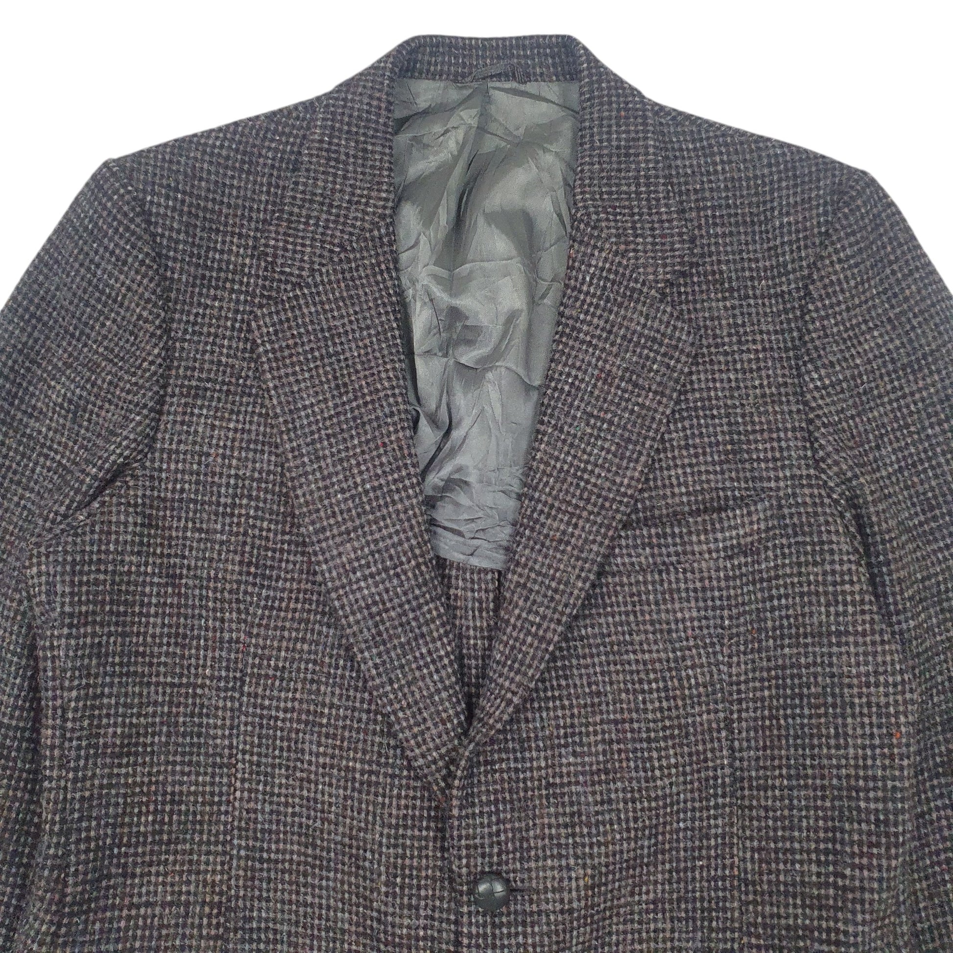 Mens Grey Harris Tweed Tailored In USA Vintage Scottish Wool  Coat