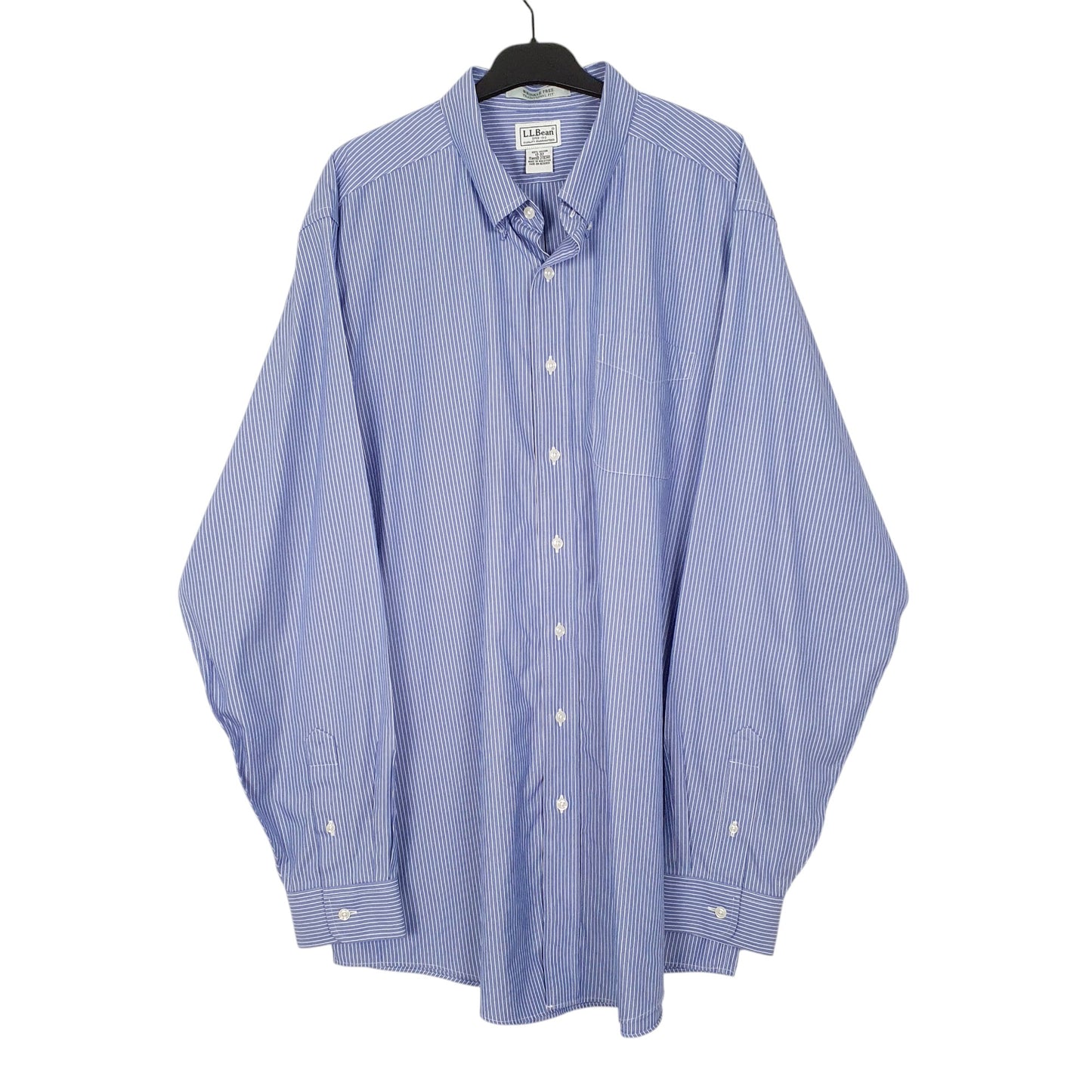 Mens Blue L.L.Bean Traditional Fit Long Sleeve Shirt