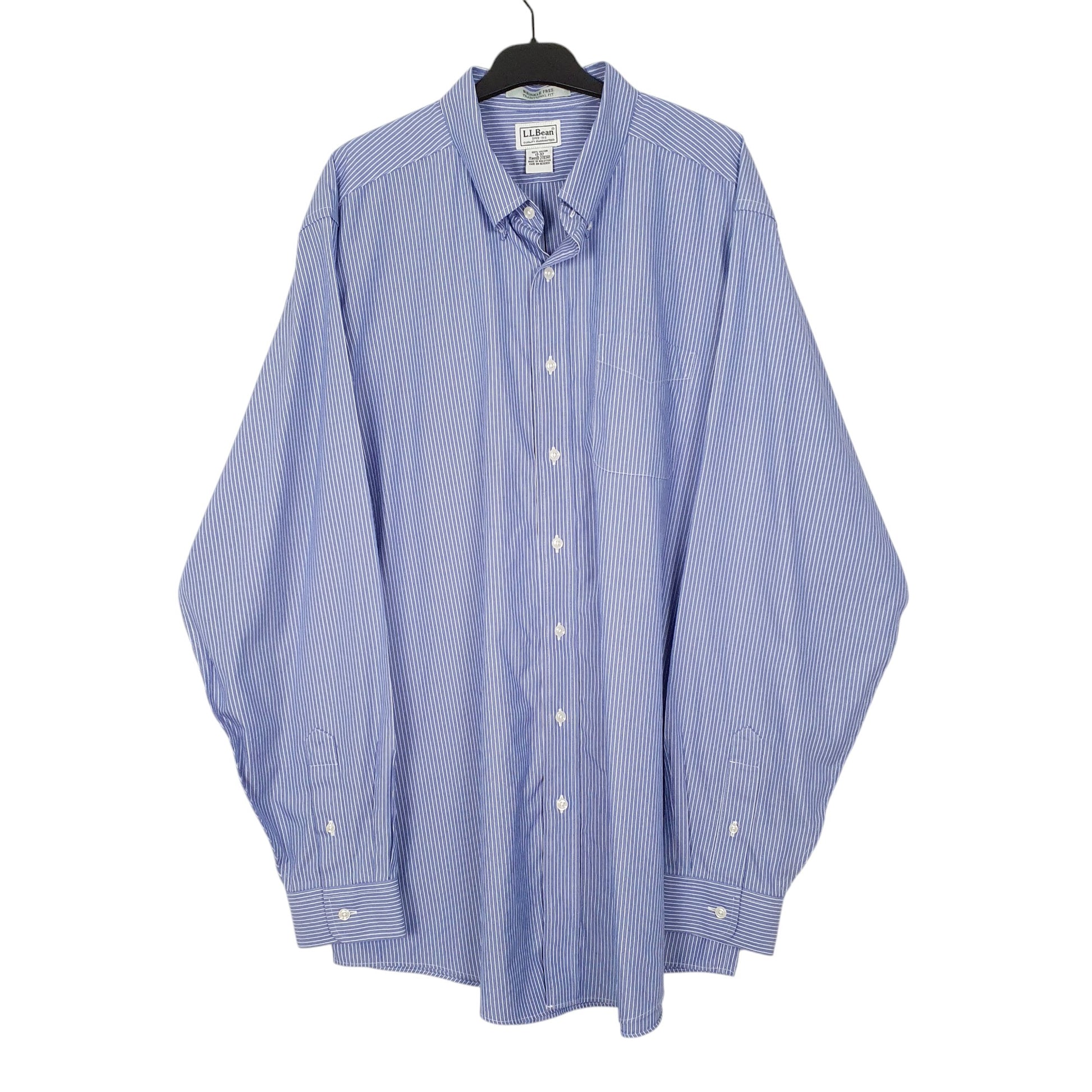 Mens Blue L.L.Bean Traditional Fit Long Sleeve Shirt