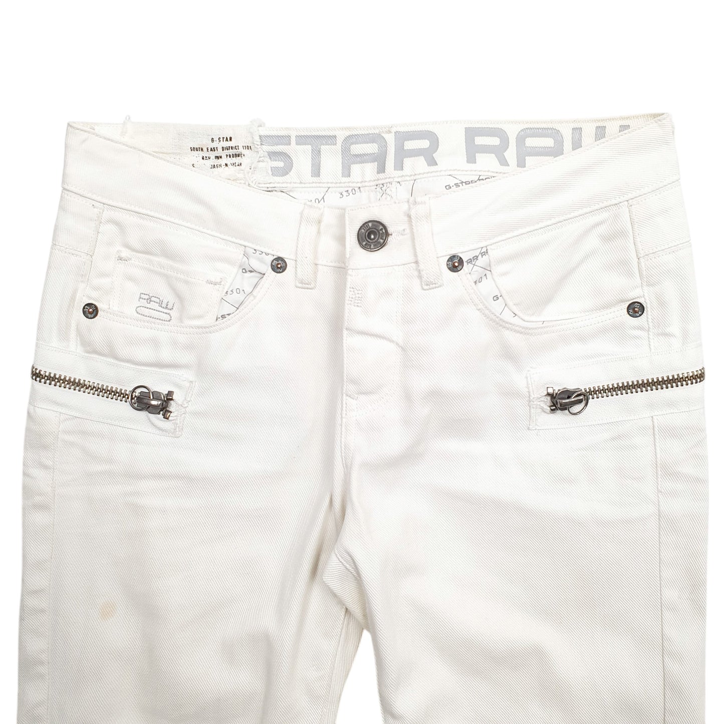 Mens White G-Star Raw  Casual JeansW27 L33