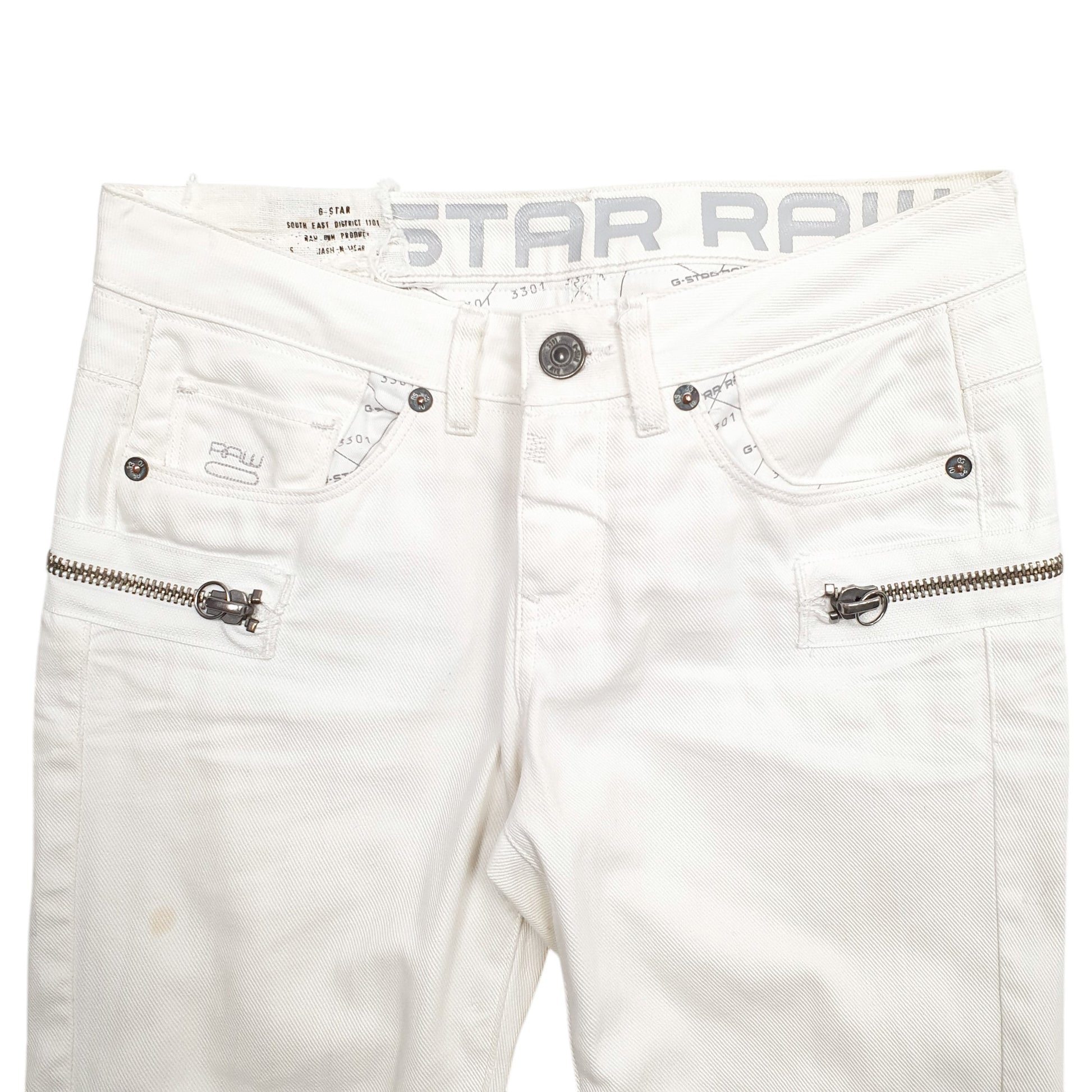 Mens White G-Star Raw  Casual JeansW27 L33