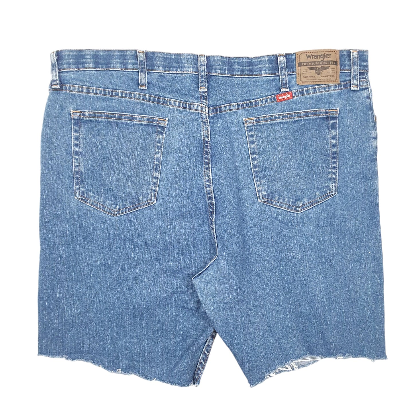 Mens Blue Wrangler Denim Jeans Jorts Regular Stretch Cut Offs Denim Shorts