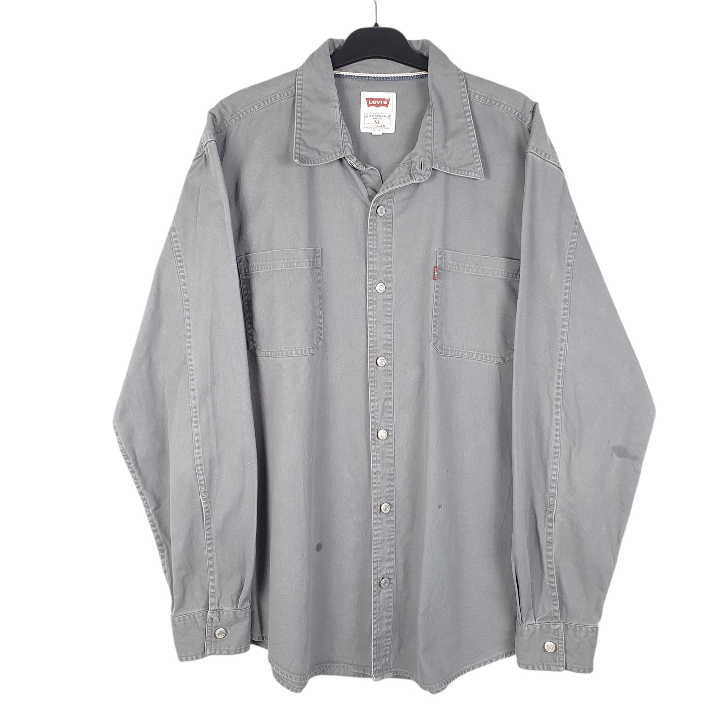 Mens Grey Levis Denim Jeans Overshirt Shacket Long Sleeve Shirt