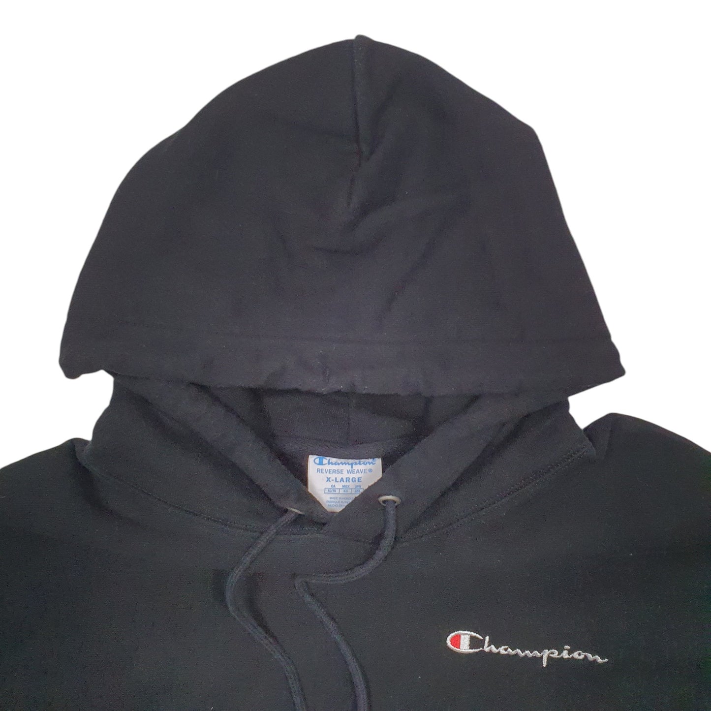 Mens Black Champion Reverse Weave Hoodie Jumper