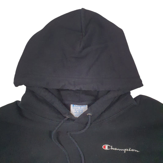 Mens Black Champion Reverse Weave Hoodie Jumper