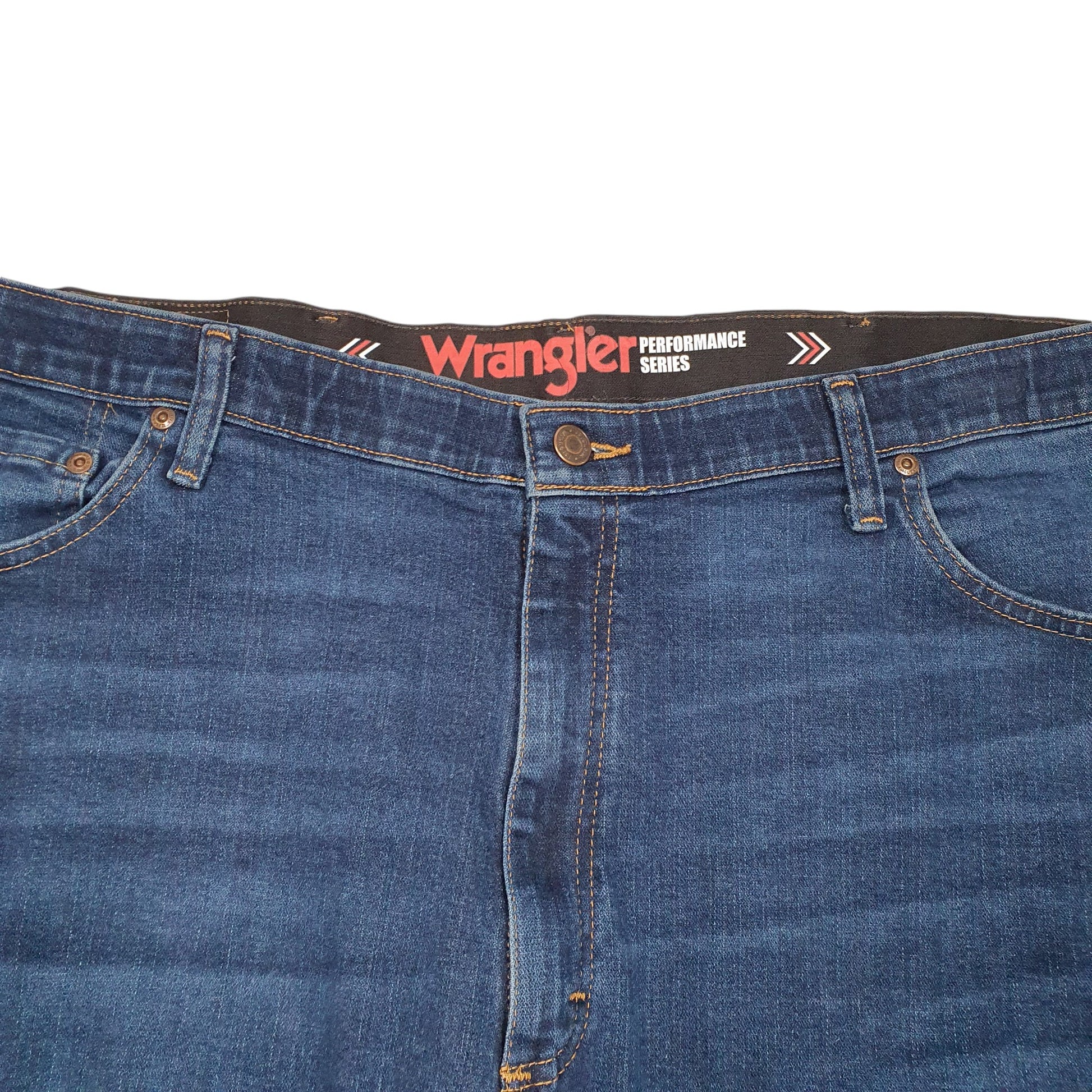 Mens Blue Wrangler Stretch Performance Casual JeansW42 L30