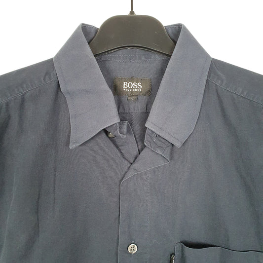 Mens Navy Hugo Boss  Short Sleeve Shirt