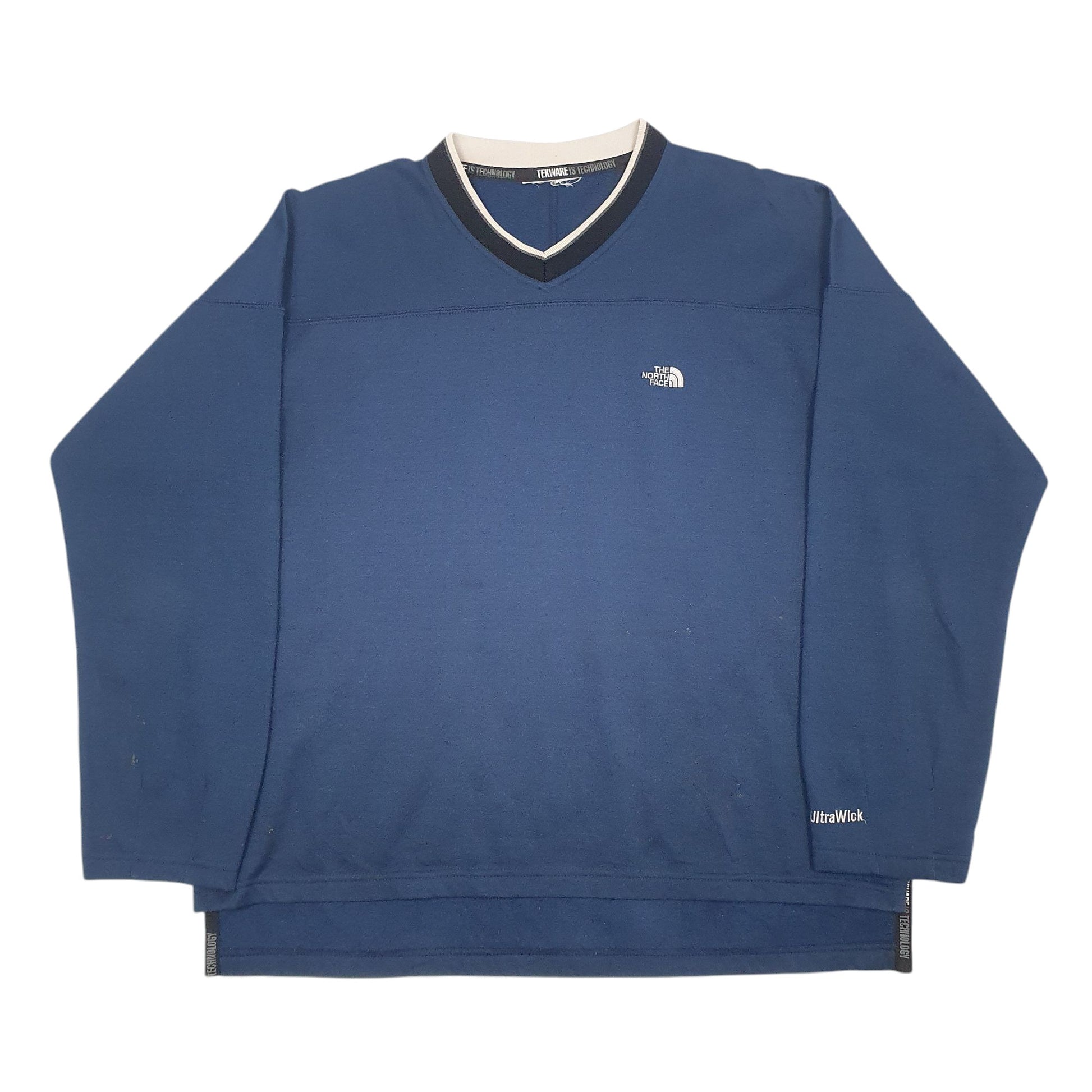 Mens Navy The North Face Vintage Tekware Ultra Wick V Neck Jumper