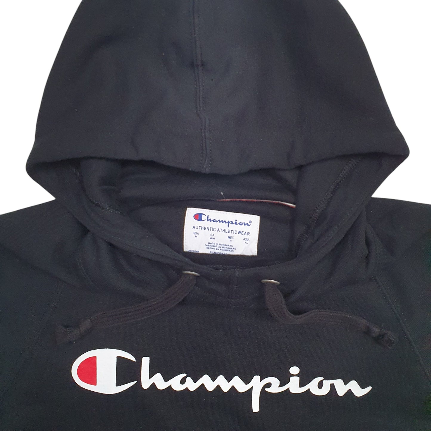 Womens Black Champion Spellout Hoodie Jumper