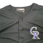 Mens Black True Fan MLB Baseball Jersey Colorado Rockies Short Sleeve T Shirt