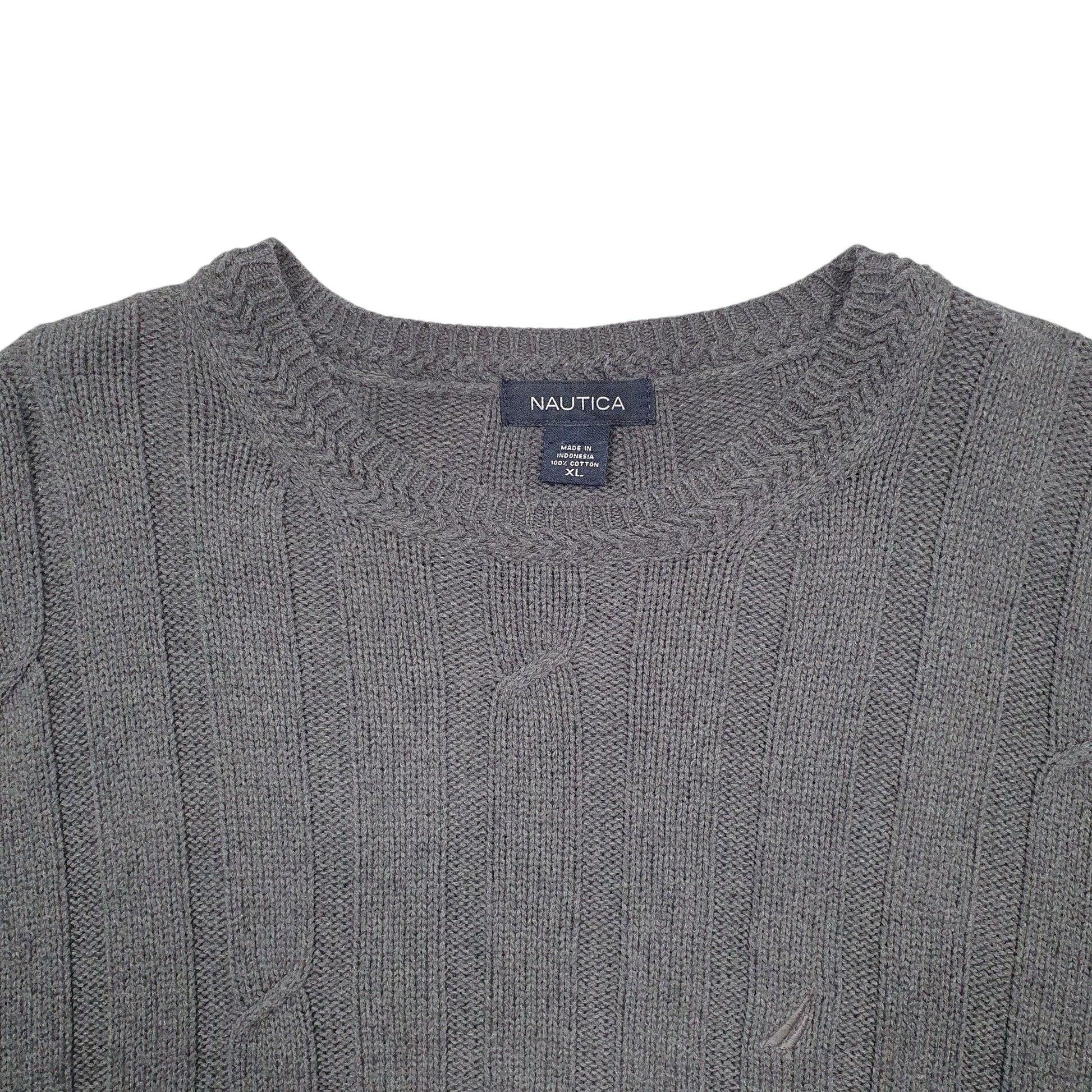 Mens Grey Nautica Knit Crewneck Jumper