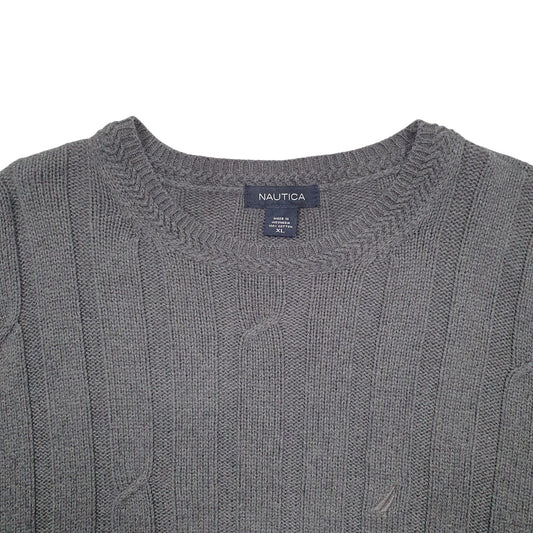 Mens Grey Nautica Knit Crewneck Jumper