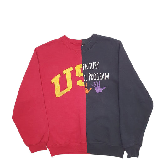Mens Red Champion Reworked Crewneck Jumper