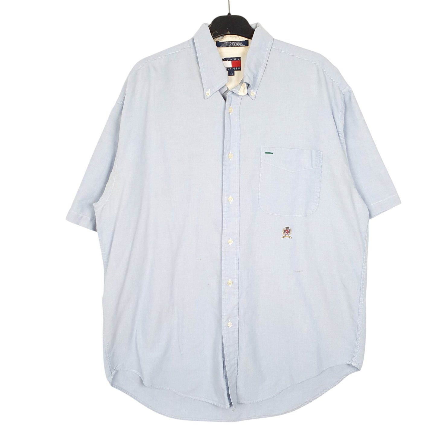 Mens Blue Tommy Hilfiger Vintage Crest Oxford Short Sleeve Shirt