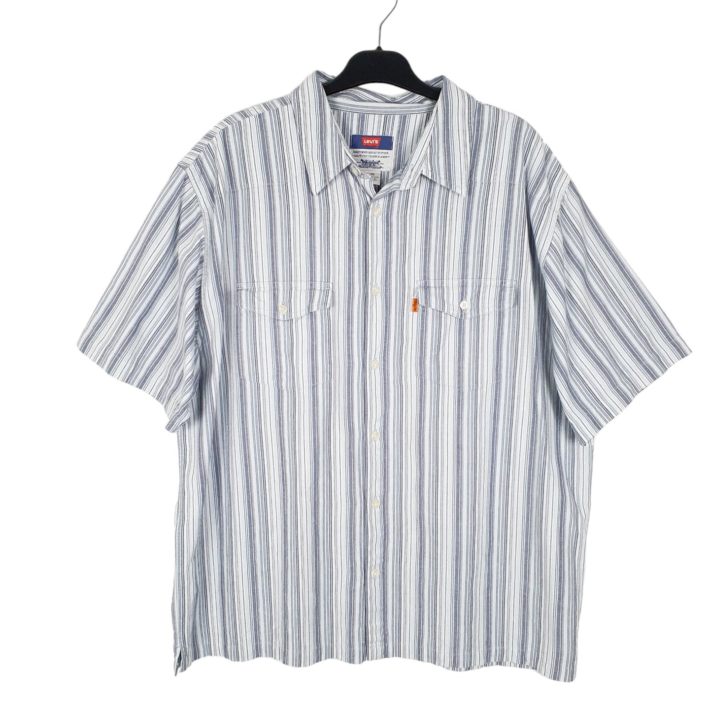 Mens Blue Levis Vintage Orange Tab Short Sleeve Shirt