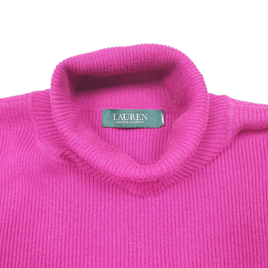 Womens Pink Lauren Ralph Lauren Knit Ribbed Turtleneck Jumper