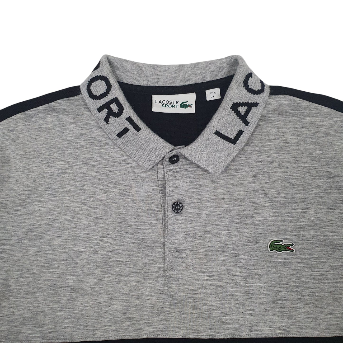 Mens Black Lacoste Sport Short Sleeve Polo Shirt