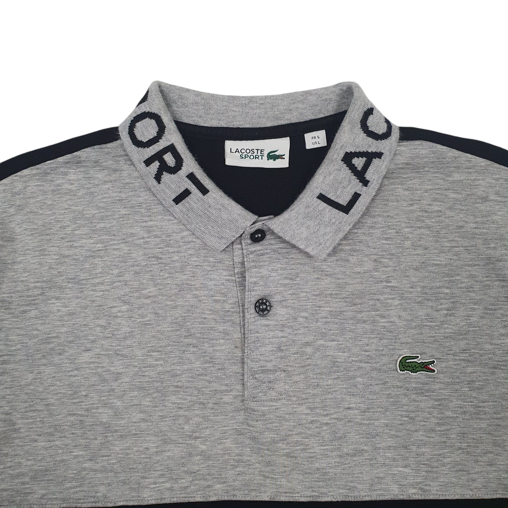 Mens Black Lacoste Sport Short Sleeve Polo Shirt
