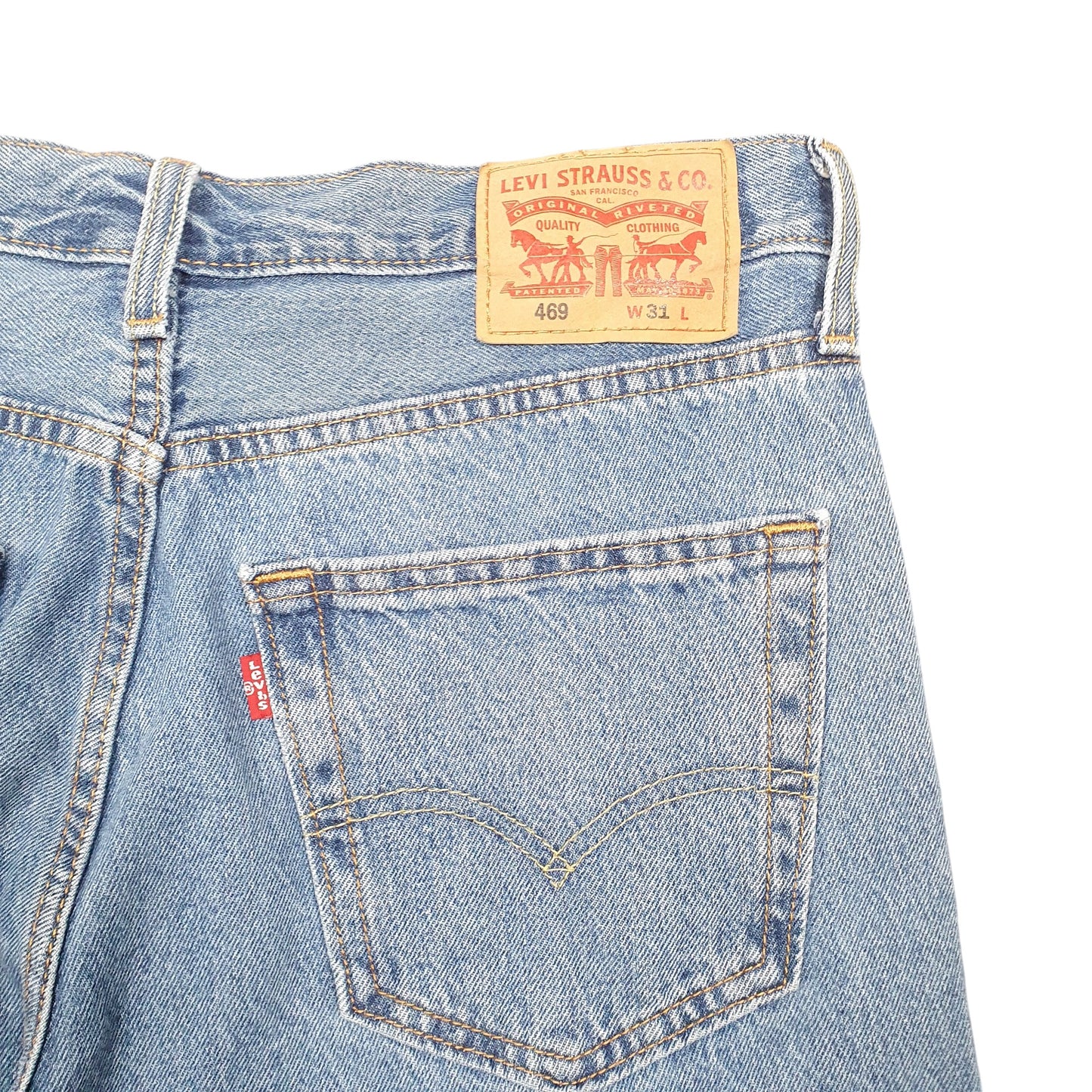 Mens Blue Levis Denim Jeans Jorts 469 Baggy Denim Shorts