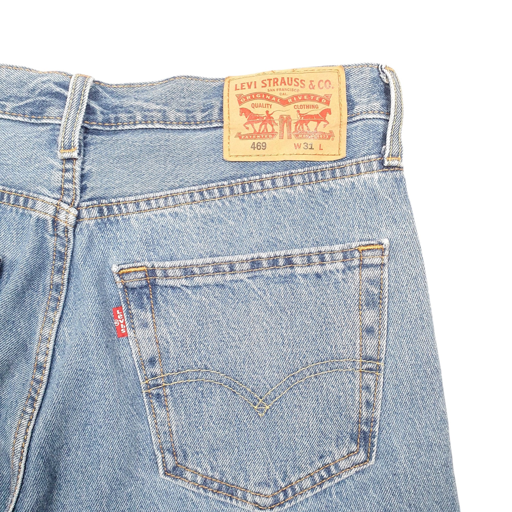 Mens Blue Levis Denim Jeans Jorts 469 Baggy Denim Shorts