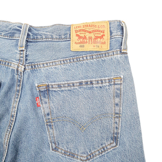 Mens Blue Levis Denim Jeans Jorts 469 Baggy Denim Shorts