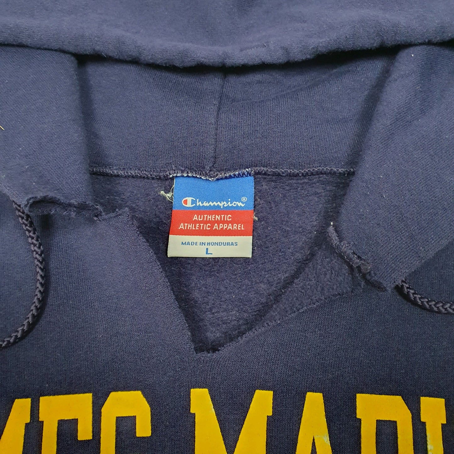 Mens Purple Champion James Madison University Spellout USA Hoodie Jumper