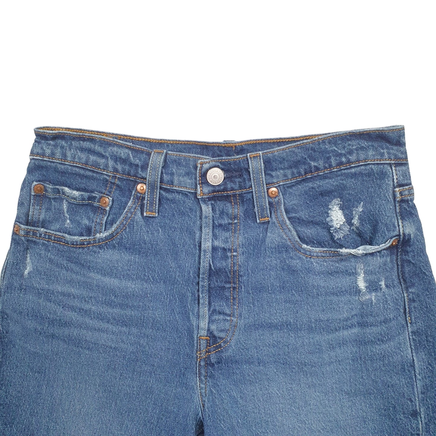 Womens Blue Levis 501 Denim Jorts Denim Shorts