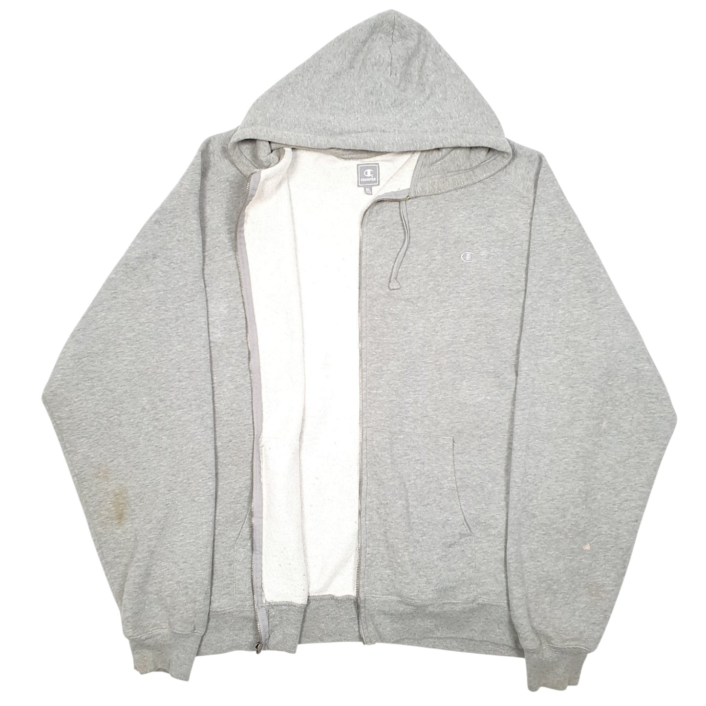 Mens Grey Champion Hoodie Full Zip Jumper