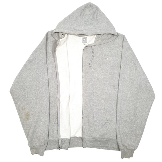 Mens Grey Champion Hoodie Full Zip Jumper