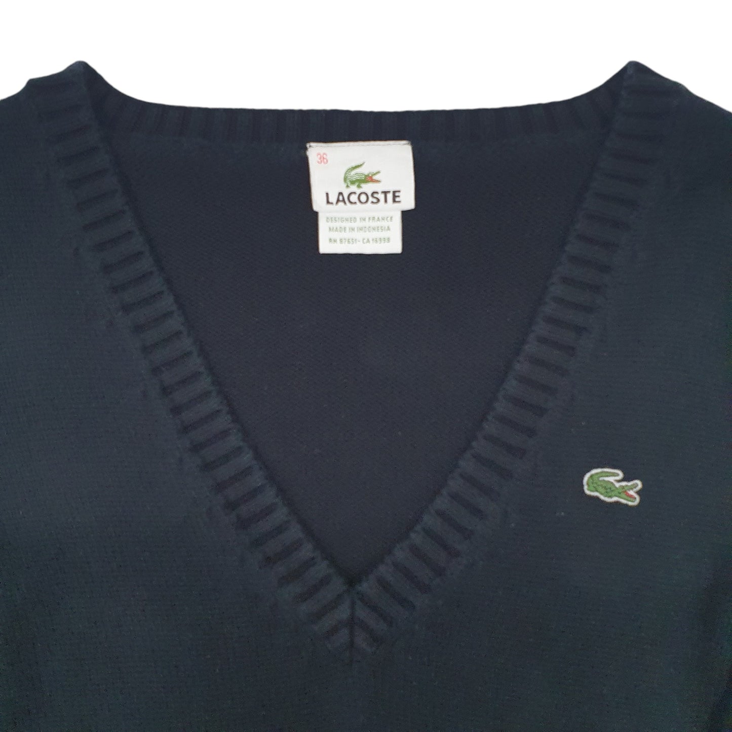 Womens Black Lacoste  Crewneck Jumper