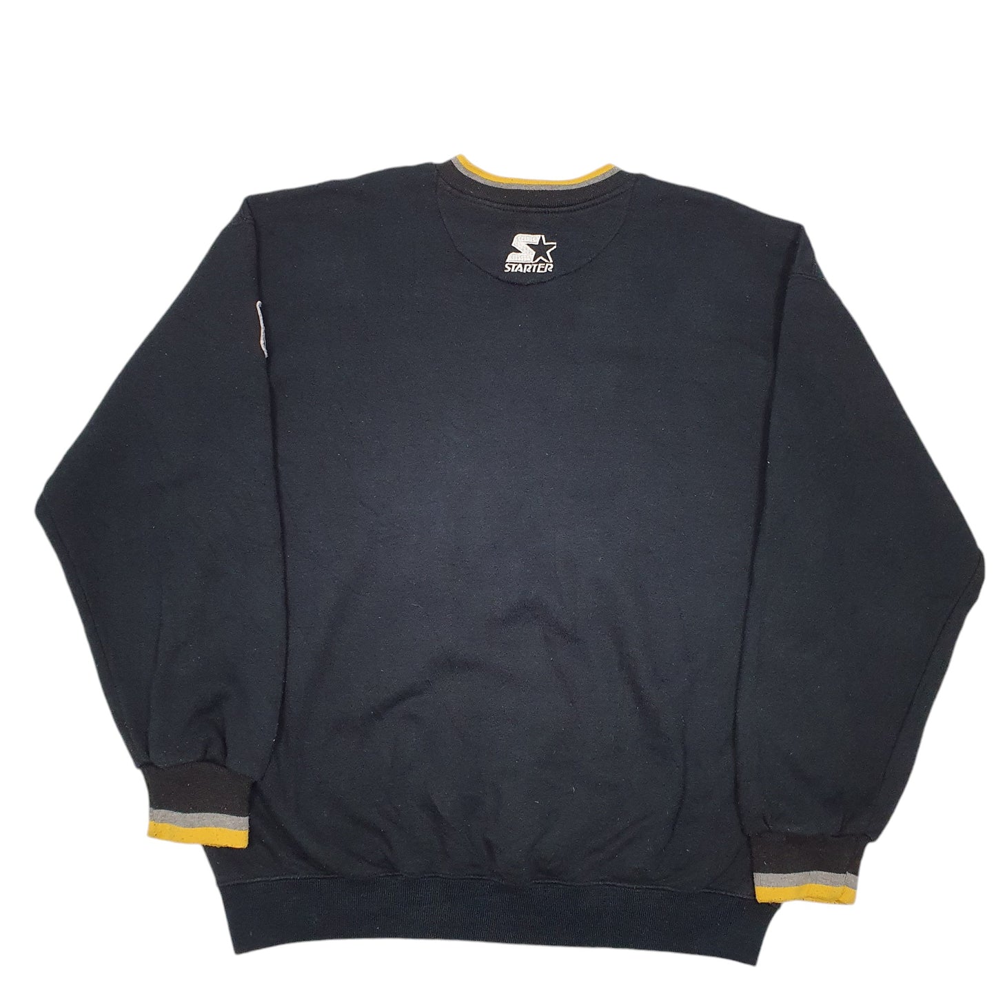 Mens Black Starter Vintage Pro Line Pittsburgh Steelers NFL Football USA Crewneck Jumper