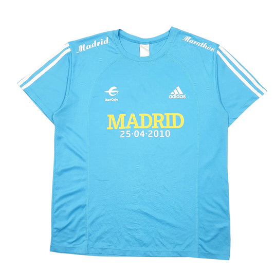 Mens Blue Adidas Madrid Marathon 2010 Active Running Short Sleeve T Shirt