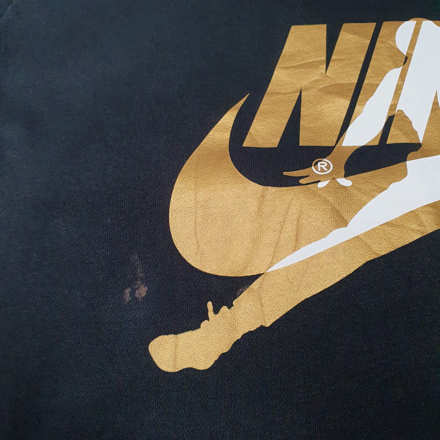 Mens Black Nike Air Jordan Spellout Hoodie Jumper