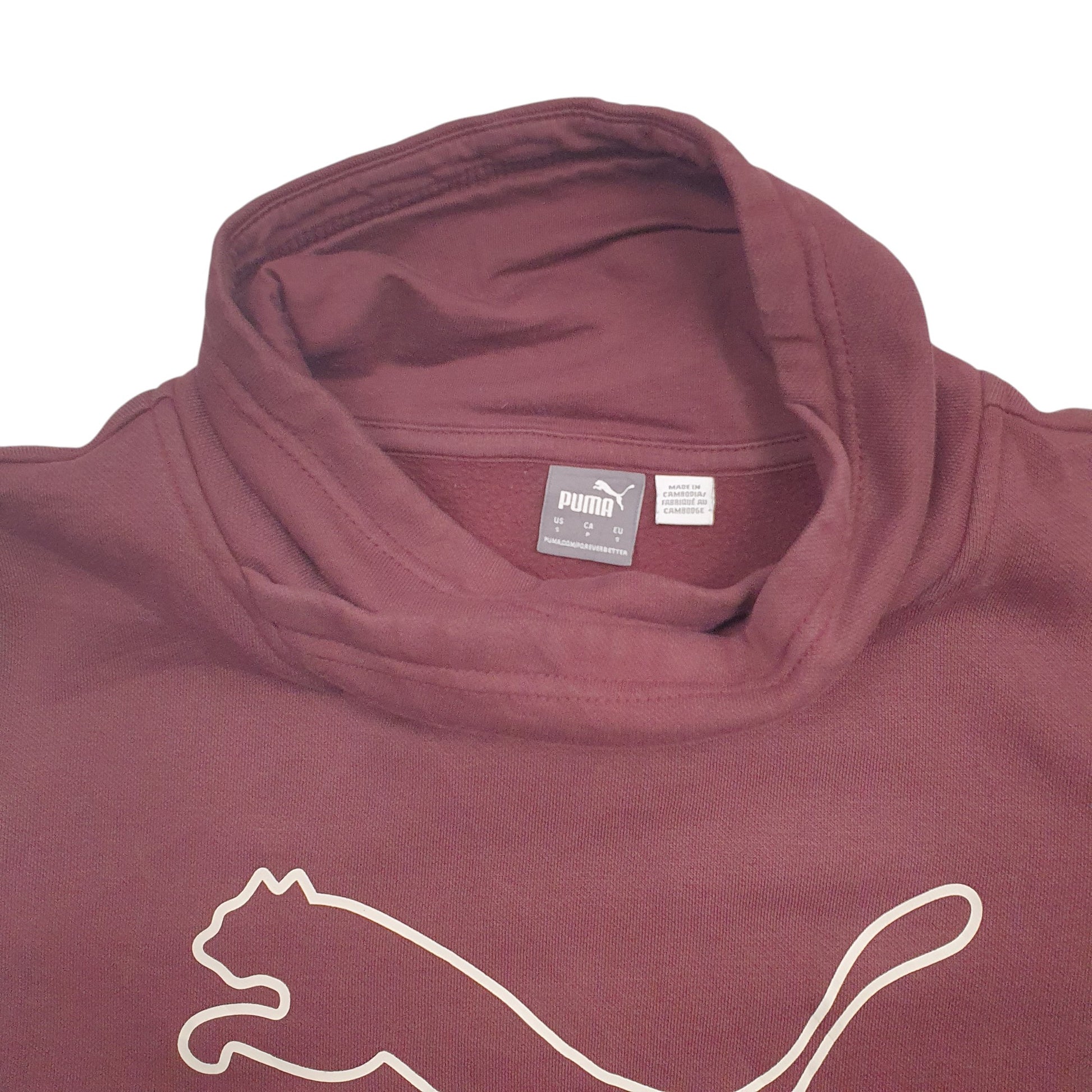 Mens Burgundy Puma Spellout Crewneck Jumper