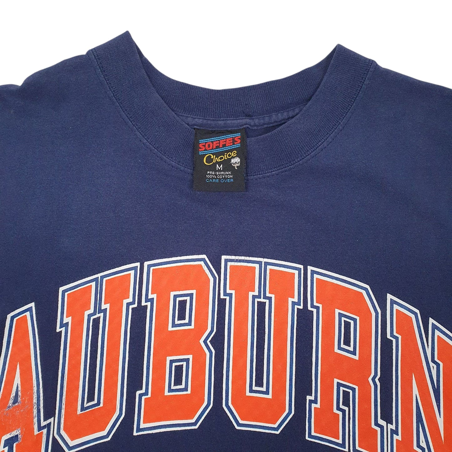 Mens Navy Soffes Single Stitch Vintage 90s Short Sleeve T Shirt