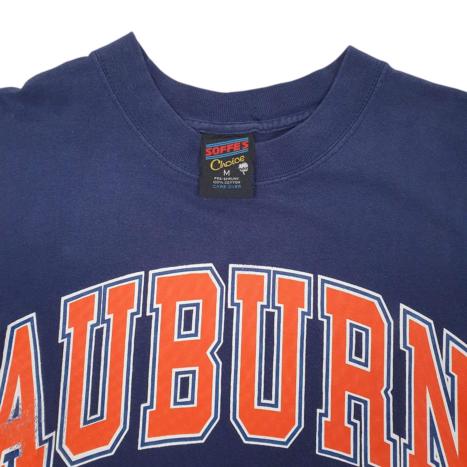 Mens Navy Soffes Single Stitch Vintage 90s Short Sleeve T Shirt