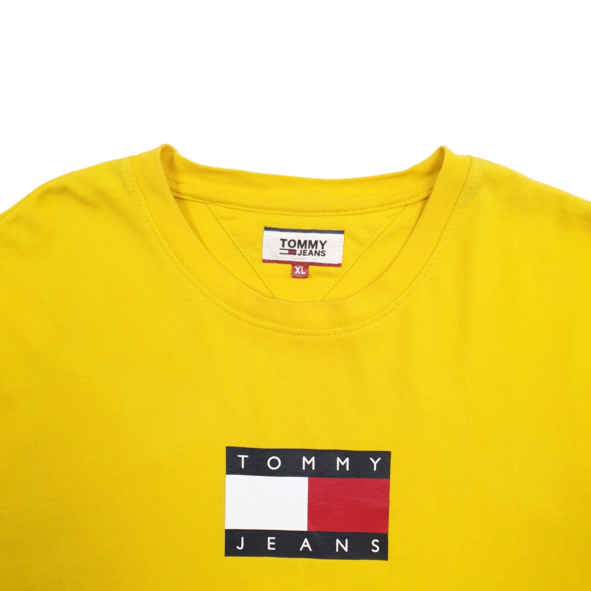 Mens Yellow Tommy Hilfiger Spellout Short Sleeve T Shirt