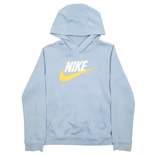 Womens Blue Nike Spellout Hoodie Jumper