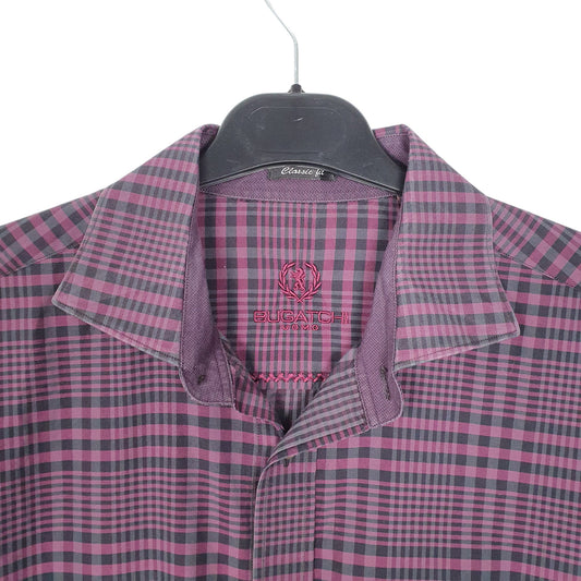 Mens Purple Bugatchi Uomo Long Sleeve Shirt